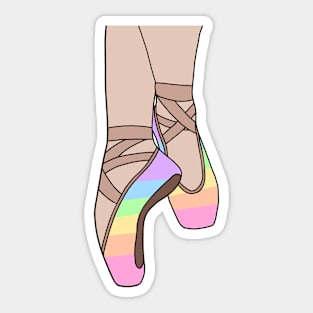 Pastel Rainbow pointe shoes Sticker